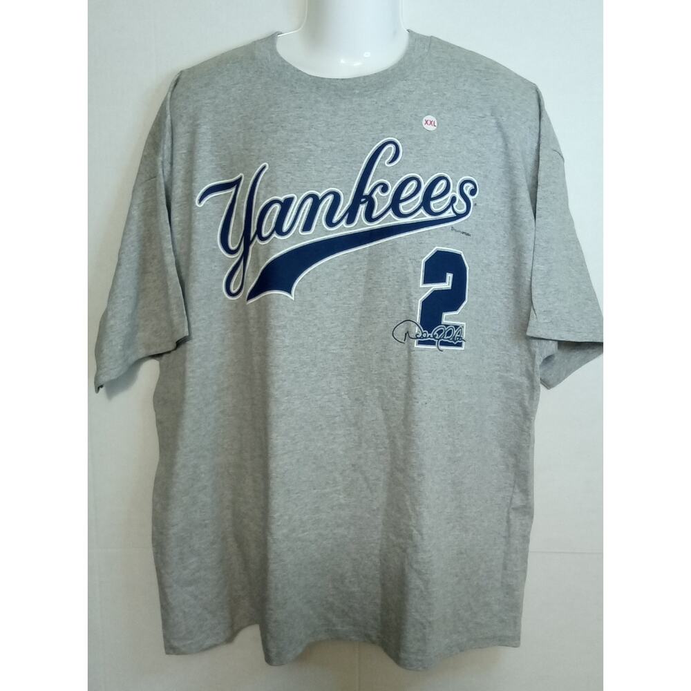Vintage 2004 NY Yankees Dynasty #2 Jeter Gray Tee Mens 2XL